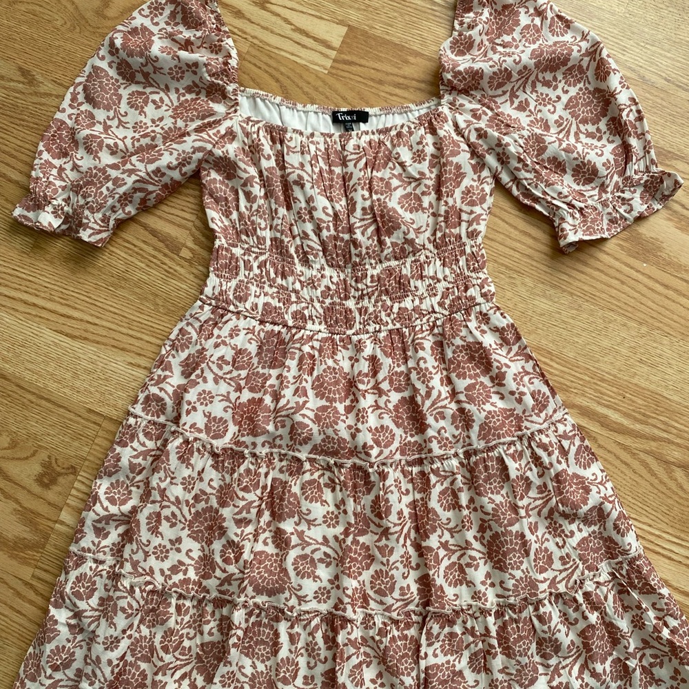 TRIXXI Floral Tier Ruffle Dress Medium